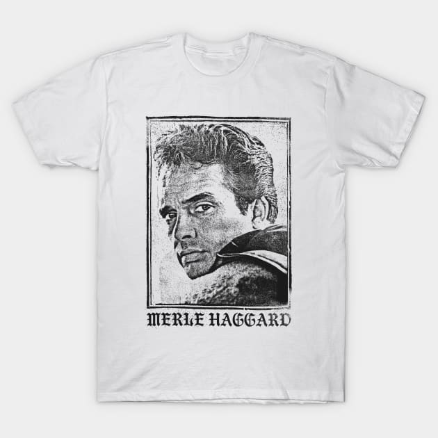 Merle Haggard  / Faded Vintage Look T-Shirt by DankFutura